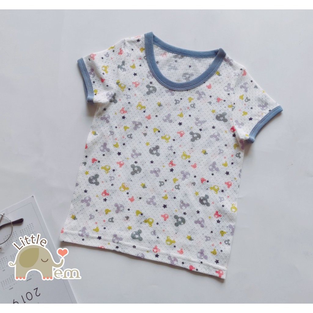 Set 2 áo bé trai/ bé gái Cotton xuất Nhật cộc tay _ Mickey