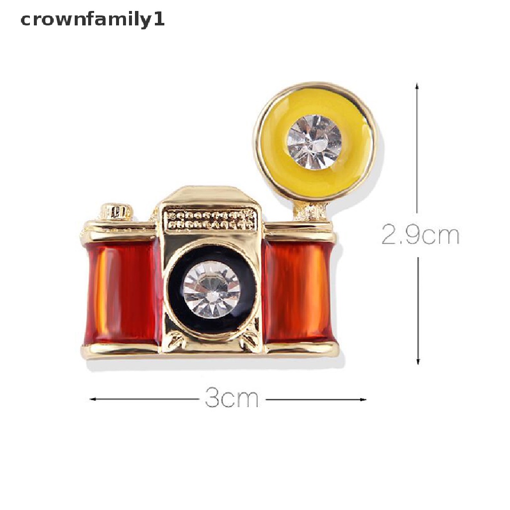 [crownfamily1] Trâm Cài Áo Hình Máy Ảnh Tráng Men Mini Phụ Kiện Khăn Choàng Cổ Phong Cách