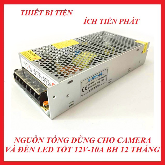 [giá tốt] Nguồn Tổng 12V-10A Dùng Cho Camera Hoặc Đèn Led Bảo Hành 12 Tháng (Chính Hãng)