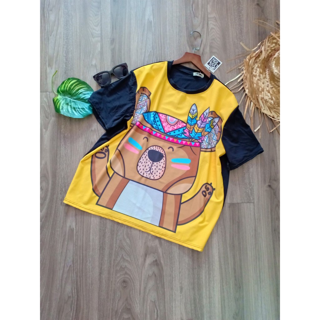 áo thun bigsize nam nữ[gấu thổ dân] KY41