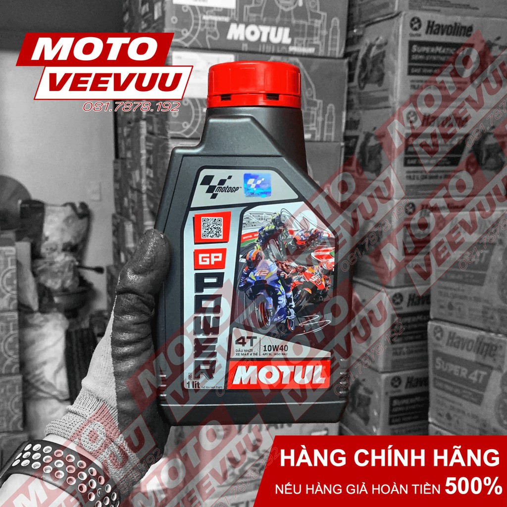 [Mẫu Mới] Dầu nhớt Motul GP Power 4T 10w40 MA2 chai 1L & 800ml