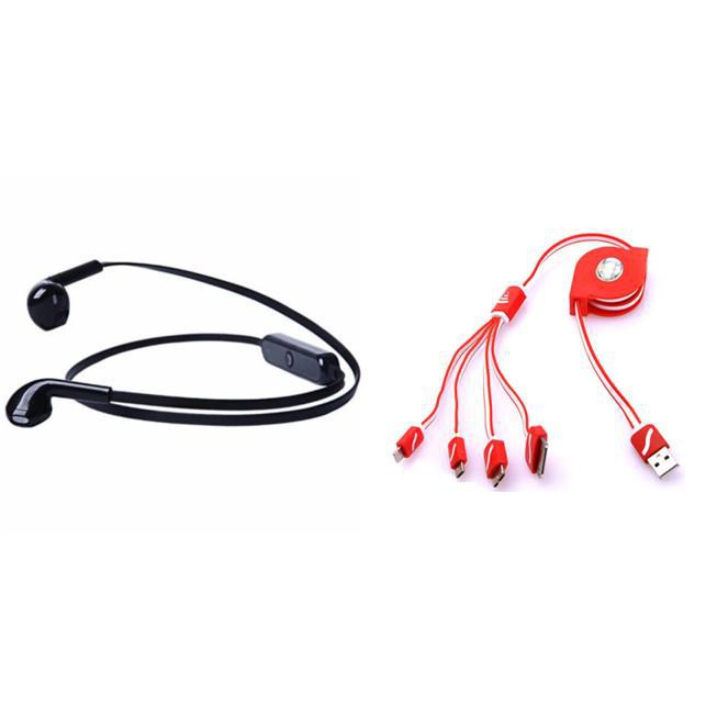 Tai nghe thể thao Bluetooth sports headset S6 + Tặng dây sạc rút 4 đầu(giao màu ngẫu nhiên) B394