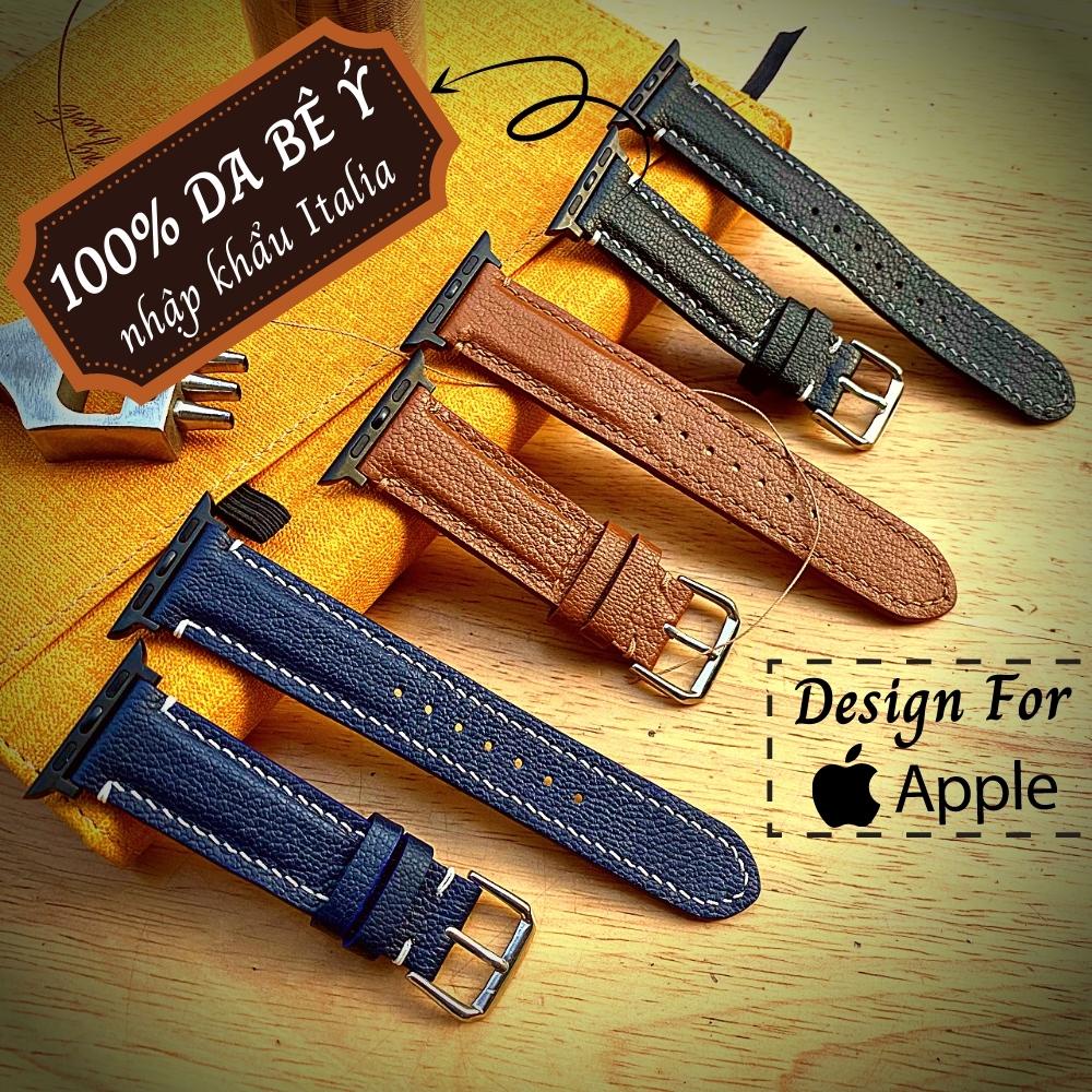 Dây Apple Watch Vnstrap dây đeo đồng hồ Apple Watch series 3 4 5 6 7 se da bê Italia 38mm 40mm 42mm 44mm iwatch A32