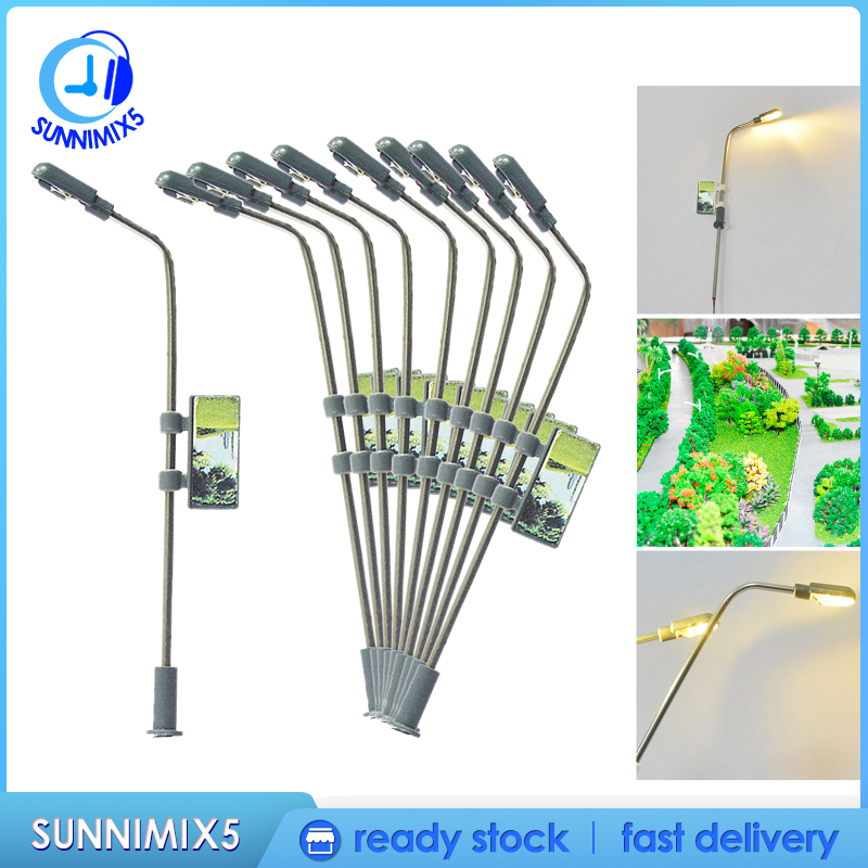 [Trend Technology]10x Model Train LED Light Micro Landscape Garden Street Lamp Post 1:100