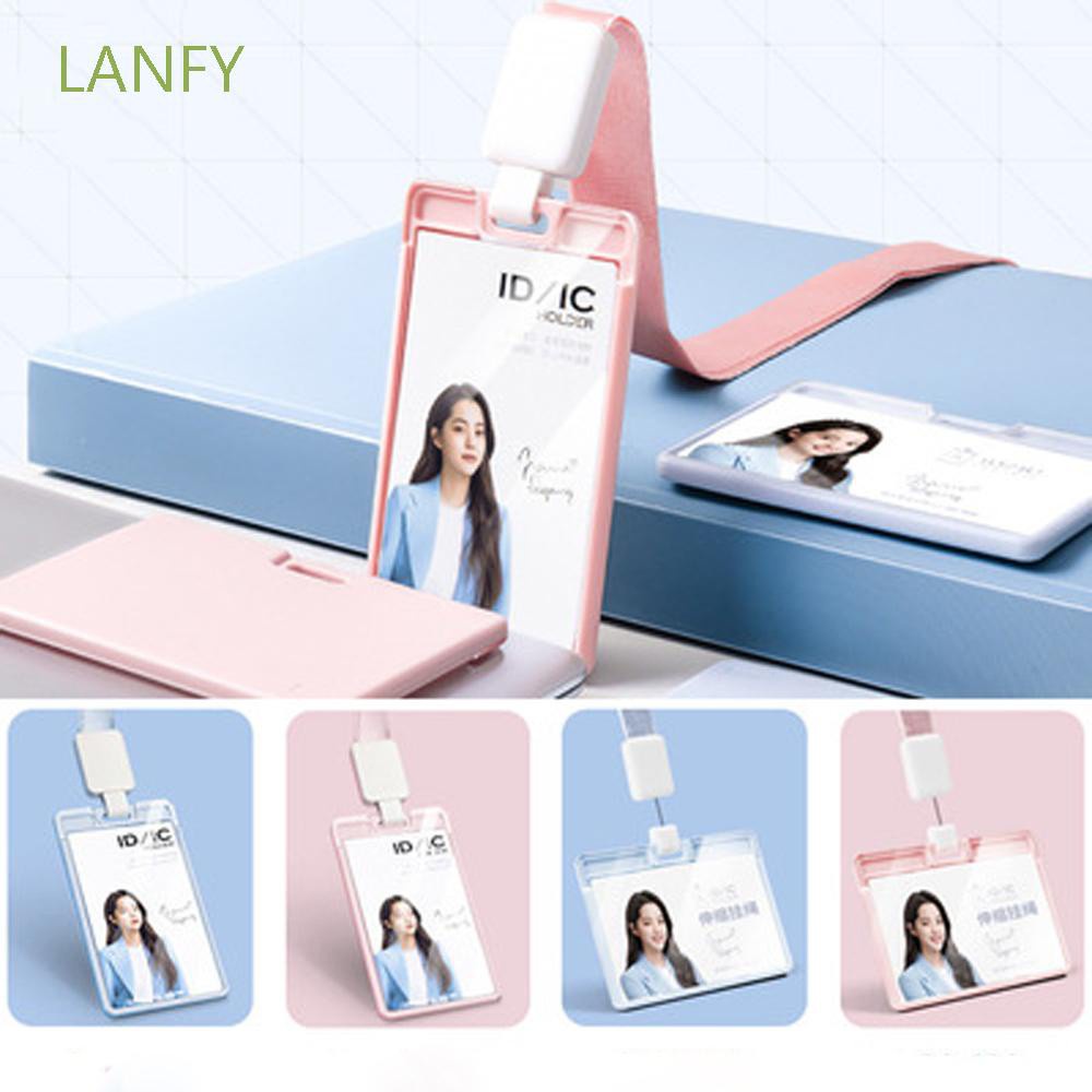 Dây đeo bảng tên / thẻ tên / bảng tên ngắn trong suốt có khóa gài nhiều màu thời trang cho nữ
