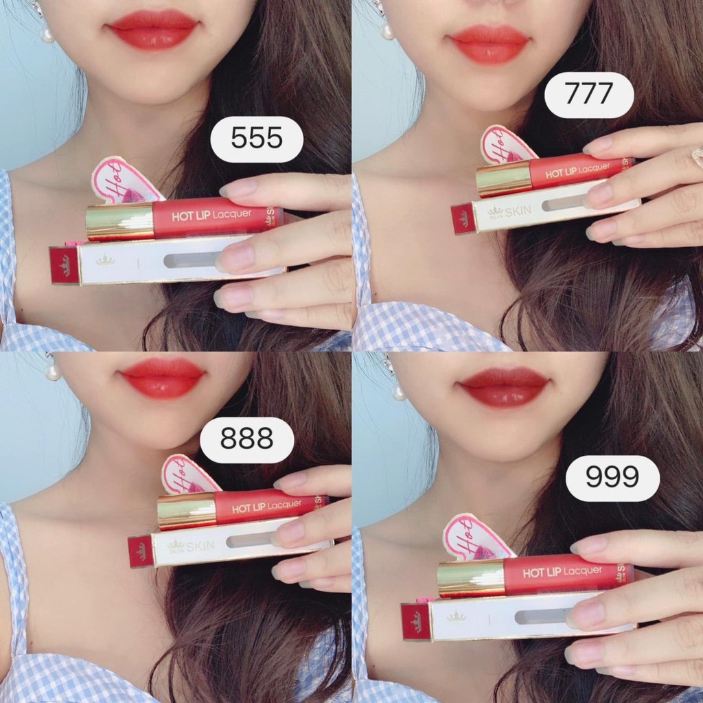 ( Mypham35 ) Son kem lì Zelyn GIÁ SỐC màu chuẩn đẹp Hot Lip Lacquer Skin Hàn Quốc