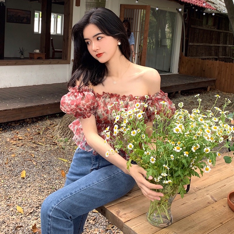 Áo Croptop Ren Hoa Thời Trang Mùa Hè Dành Cho Nữ
