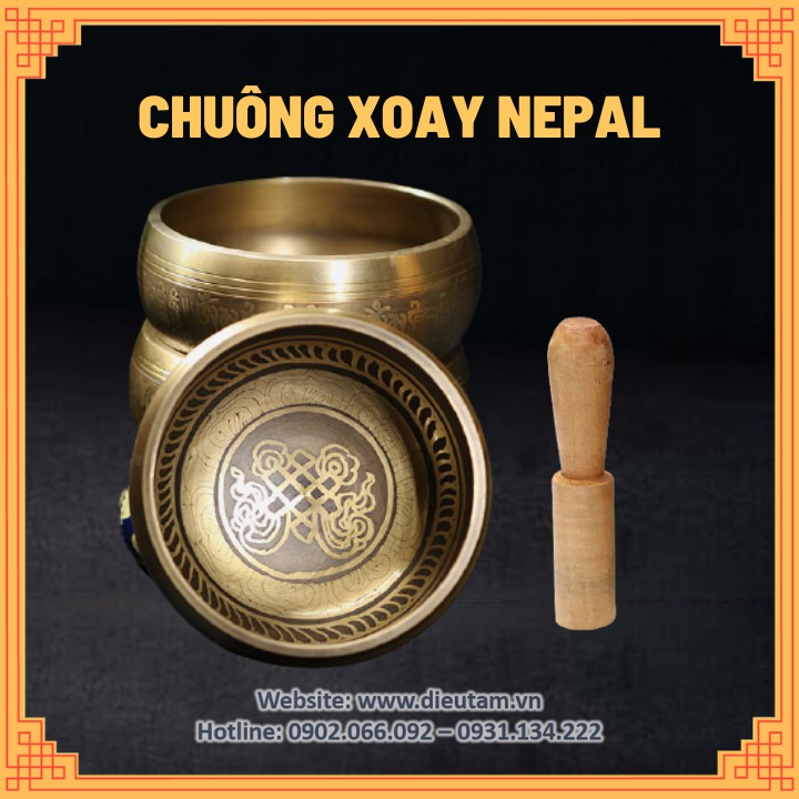Chuông xoay Tây Tạng, chiếc bát biết hát - Singing Bowl chuông vàng sáng