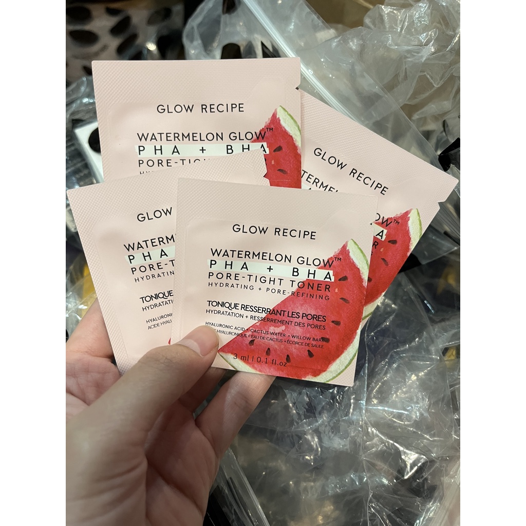 [AUTH 1000%] Sample Mẫu thử Nước hoa hồng chiết xuất dưa hấu Glow Recipe Watermelon Glow PHA BHA Pore-Tight Toner