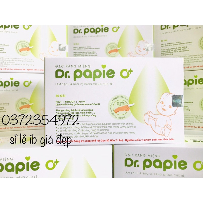 Gạc rơ lưỡi Dr.papie hộp 30gói