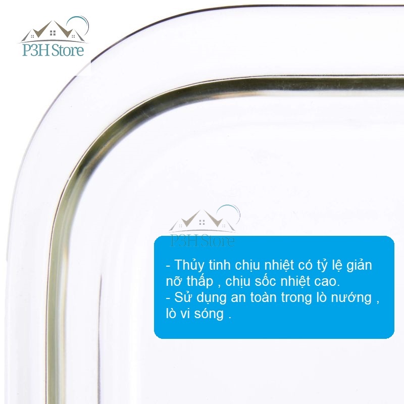 Khay nướng thủy tinh dĩa thủy tinh chịu nhiệt Lock&Lock dùng trong lò nướng trộn salad LLG580 LLG587 LLG582 LLG583
