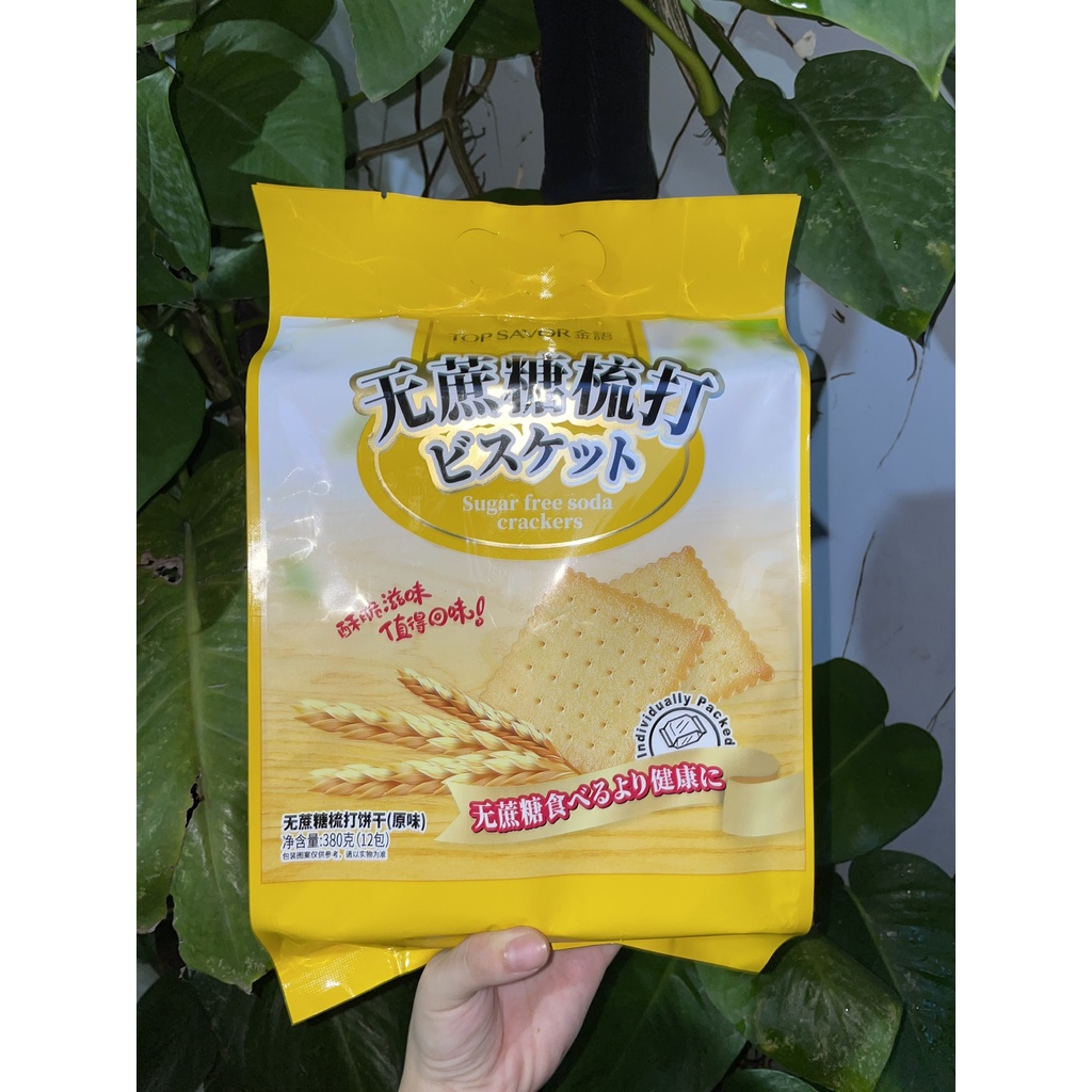 Bánh Quy Ăn Kiêng Soda Cracker Rau Cải Top Savor (Gói 352g-xanh)