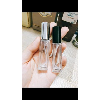 Lọ chiết nước hoa vuông đen bạc 9ml/ lọ chiết nước hoa