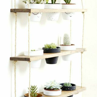Kệ gỗ dây thừng treo tường trang trí có nhiều size