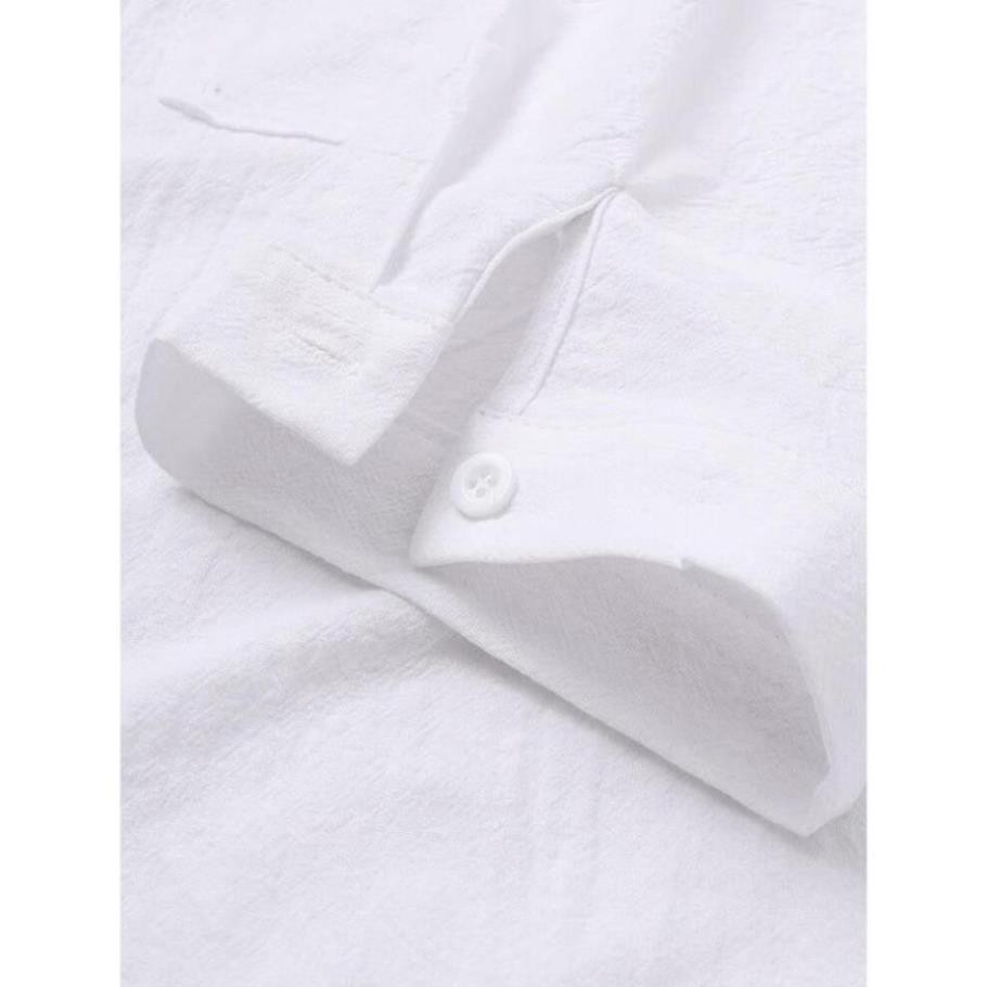 Z (NT) Áo Sơ Mi Nam Đũi Nhật Cổ Trụ | BigBuy360 - bigbuy360.vn