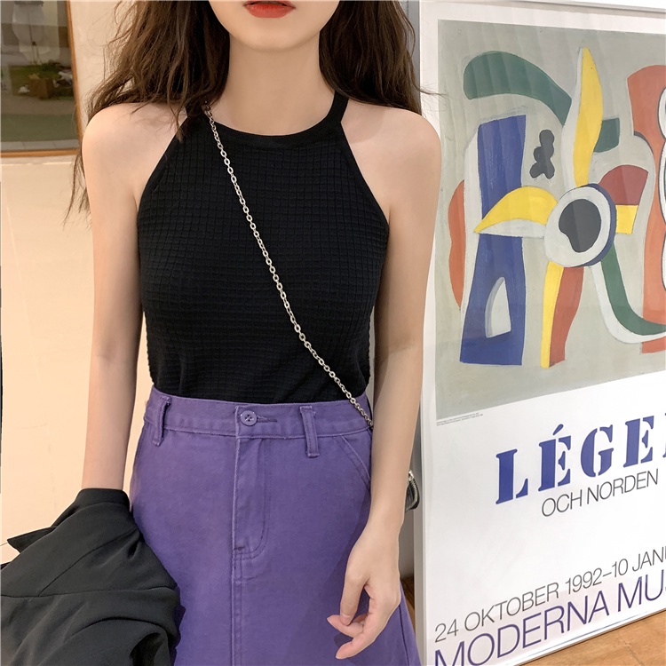 Áo yếm basic thun gân form dài DA525