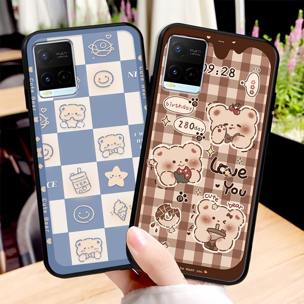 Ốp lưng Vivo Y21 in hình 3D GẤU cute be@r, soda, happy day cực hot ,thời thượng