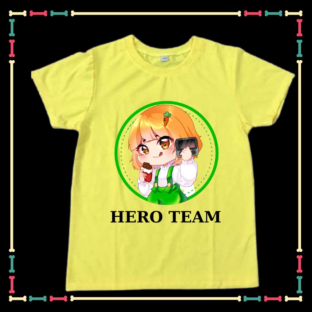 Áo thun cho bé gái in mẫu HERO TEAM dễ thương, xịn xò