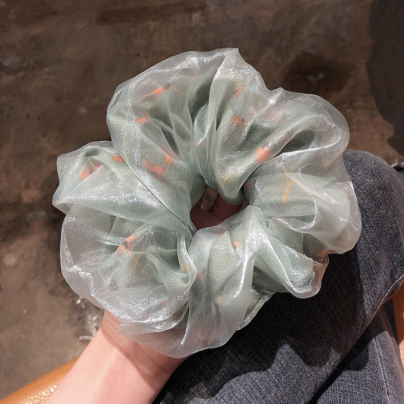 Dây buộc tóc vải lưới nhiều lớp họa tiết hoa đơn giản xinh xắn