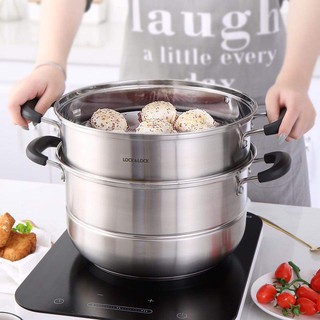 Nồi hấp 2 tầng Inox Lock&Lock 26CM/28CM LLH1262 LLH1282