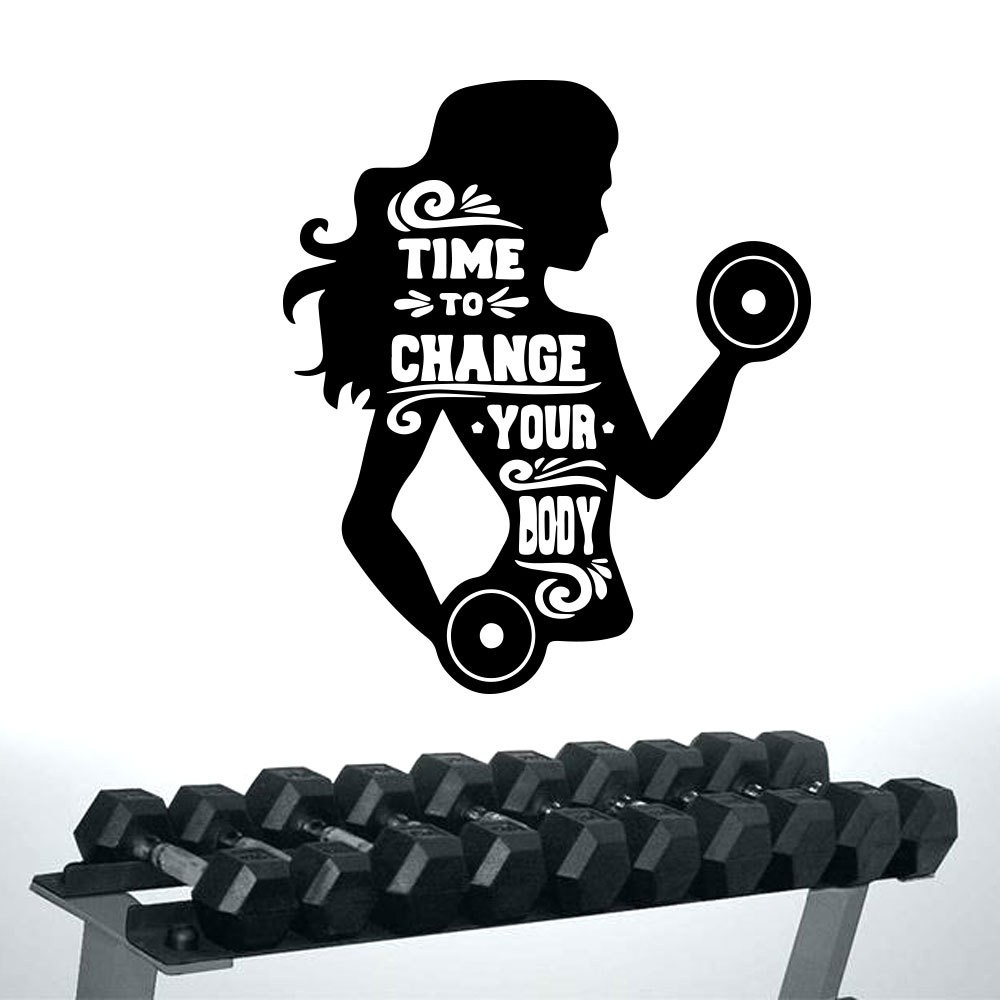 Decal dán tường phòng gym , phòng ngủ dán được kính, gỗ truyền động lực chị em thân hình đẹp sang trọng