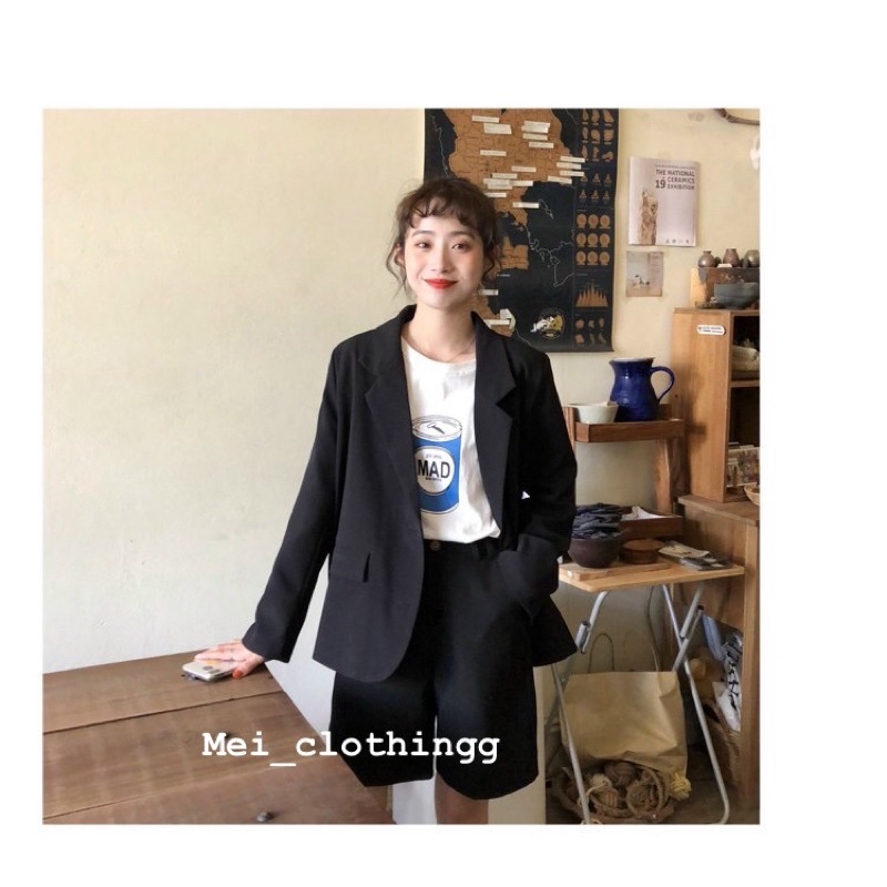 [Ảnh thật/video] Áo blazer dài tay nhiều màu ulzzang, Vest nữ 2 khuy túi nắp, hàng 1 lớp dày dặn, đứng form/ đồ công sở