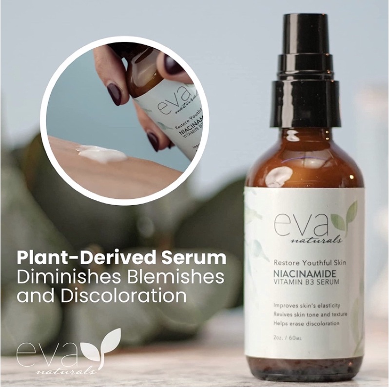 Serum Giúp Da Mịn Màng, Se Khít Lỗ Chân Lông Eva Naturals Niacinamide Vitamin B3 30ml USA