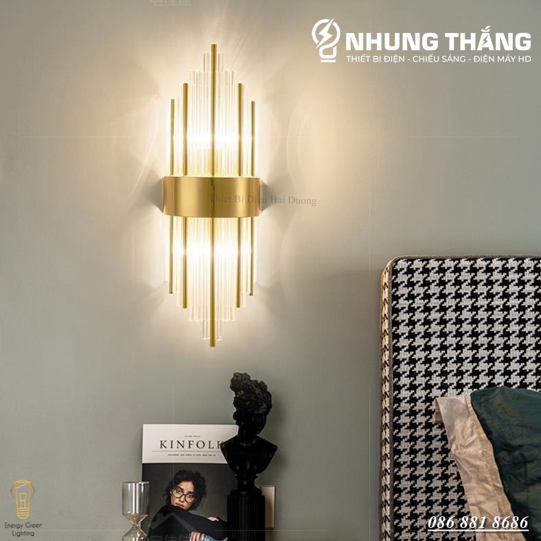 Bộ 2 Đèn Gắn Tường Cao Cấp Decor DT-3888 - Sử Dụng Đui E14 - Trang Trí Trong Nhà , Cầu Thang , Hành Lang - Kèm 4Bóng Led