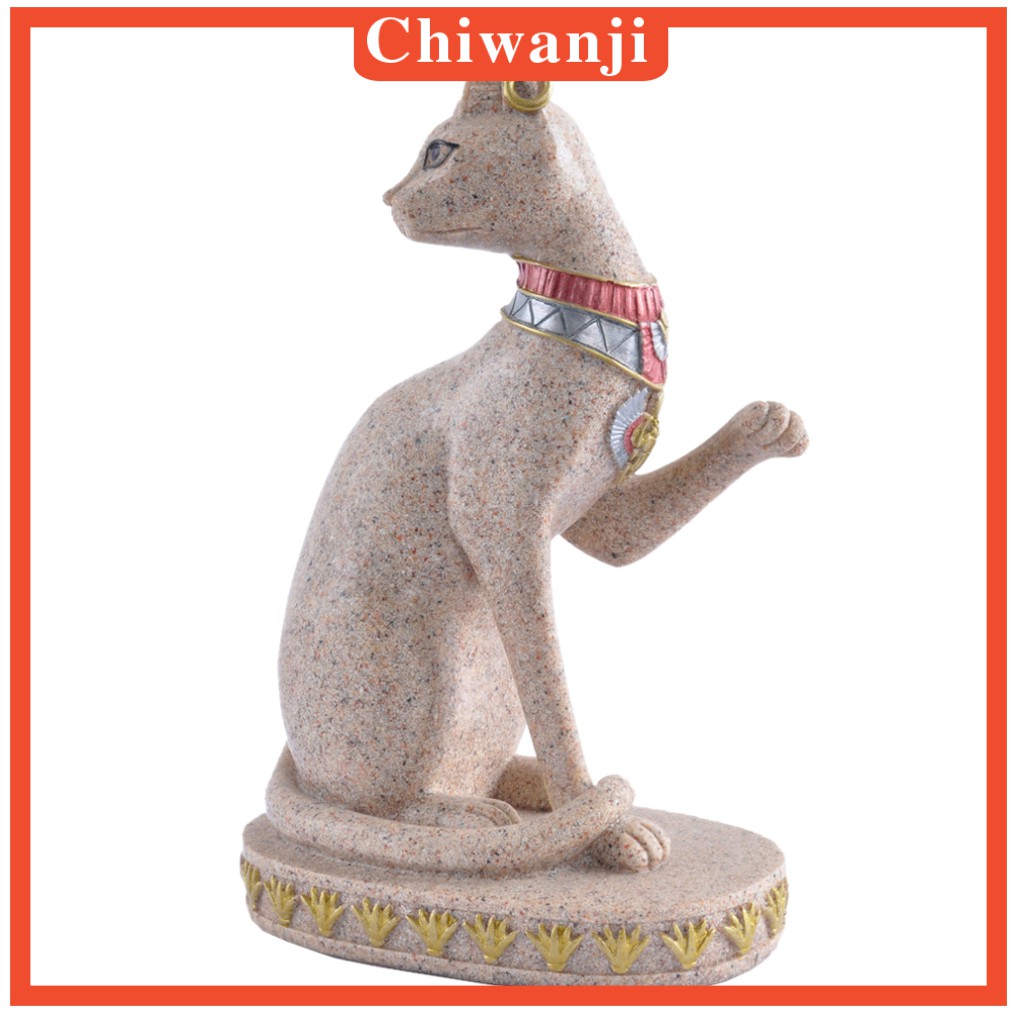 Mô Hình Tượng Mèo Ai Cập Ngồi Trên Cát
