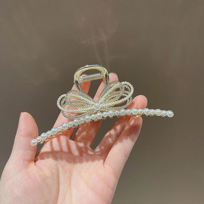 Kẹp Tóc Hình Nơ Bằng Kim Loại Thời Trang Hàn Quốc Cho Nữ