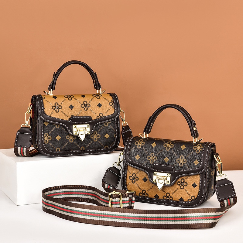 Túi đeo chéo CHUWANGLIN bằng da cỡ nhỏ in họa tiết thời trang cho nữ