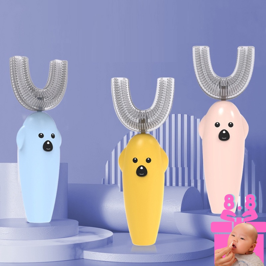 Bàn chải điện chữ U cho bé từ 2- 8 tuổi đánh răng tự động