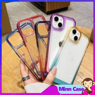 Ốp điện thoại iphone chống sốc chống ố viền màu trong suốt Gradient 11/12/13 pro max MinnCase