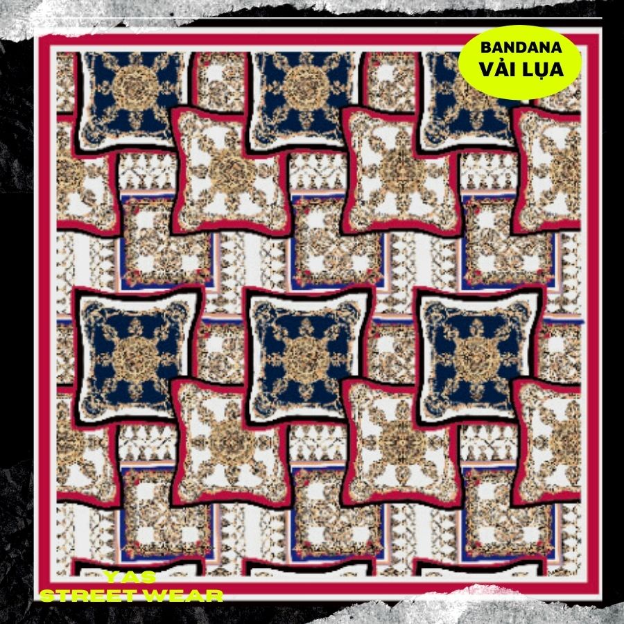 Khăn BANDANA lụa cao cấp phong cách streetstyle kích thước 60x60cm