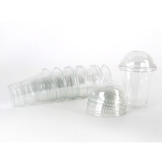 10 LY NHỰA ĐỰNG TRÀ SỮA ( LY NẮP CẦU 350ml +ỐNG HÚT ĐEN)
