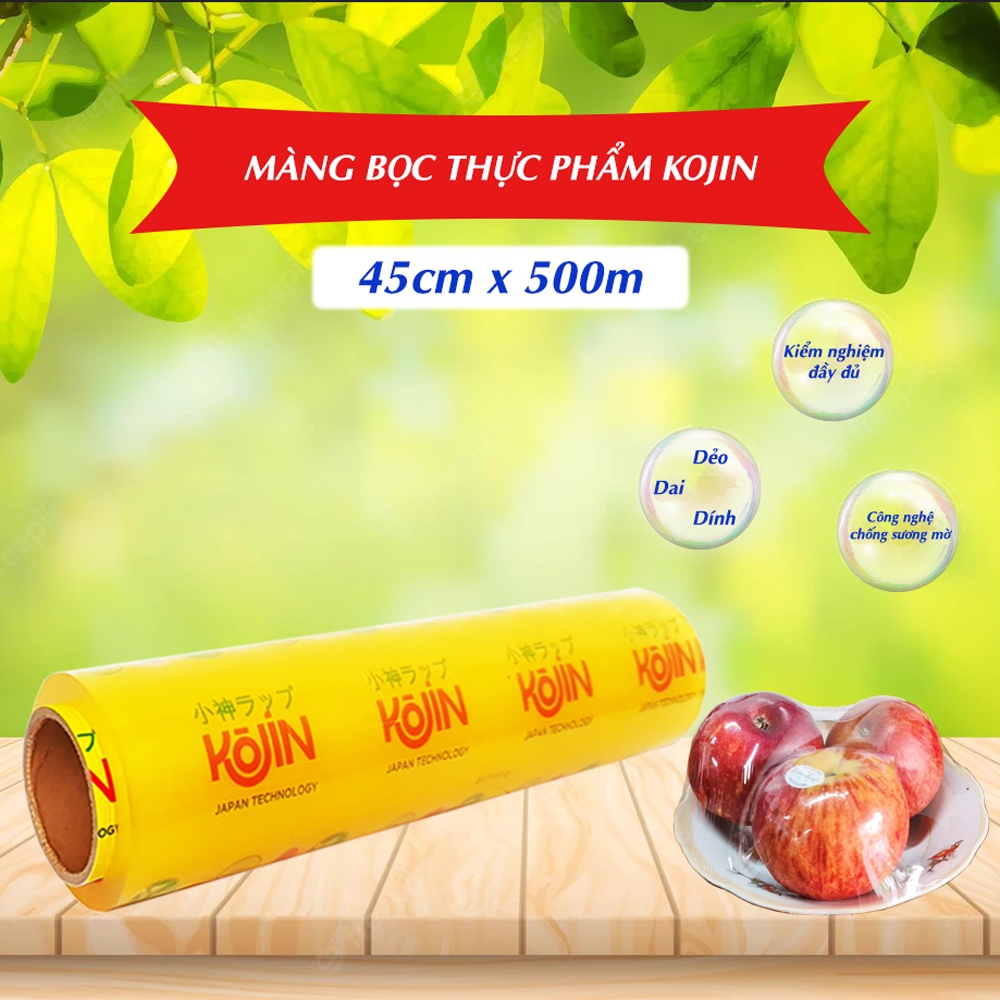 Màng Bọc Thực Phẩm KOJIN An Toàn Dai Dính Cao Cấp TRONG SUỐT Màng Bọc Loại Lớn Giúp Thực Phẩm Tươi Lâu Hơn