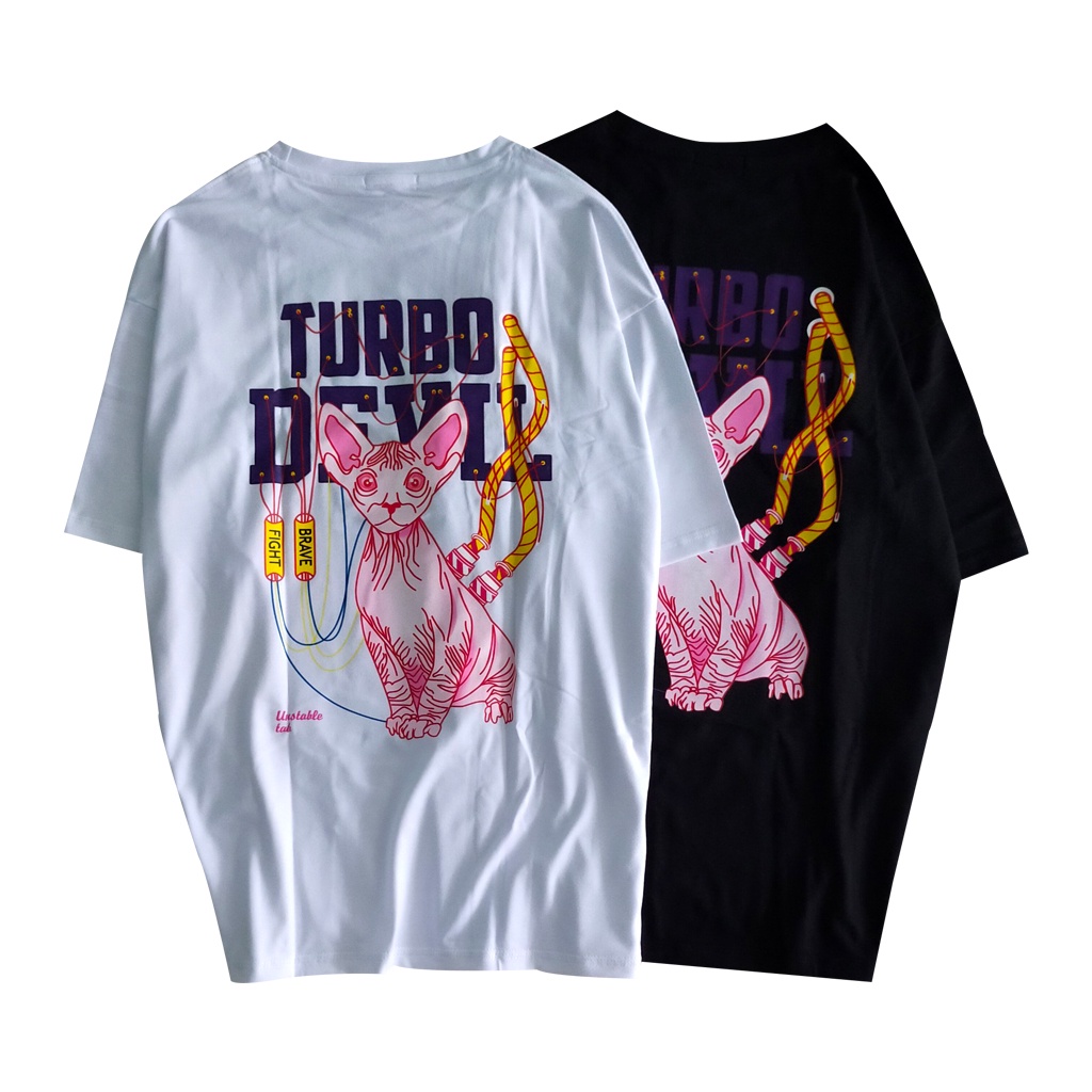 Áo thun unisex tay lỡ form rộng mèo sphynx, áo phông phom rộng cổ tròn chất cotton mềm mịn giá rẻ thương hiệu Otherstyle