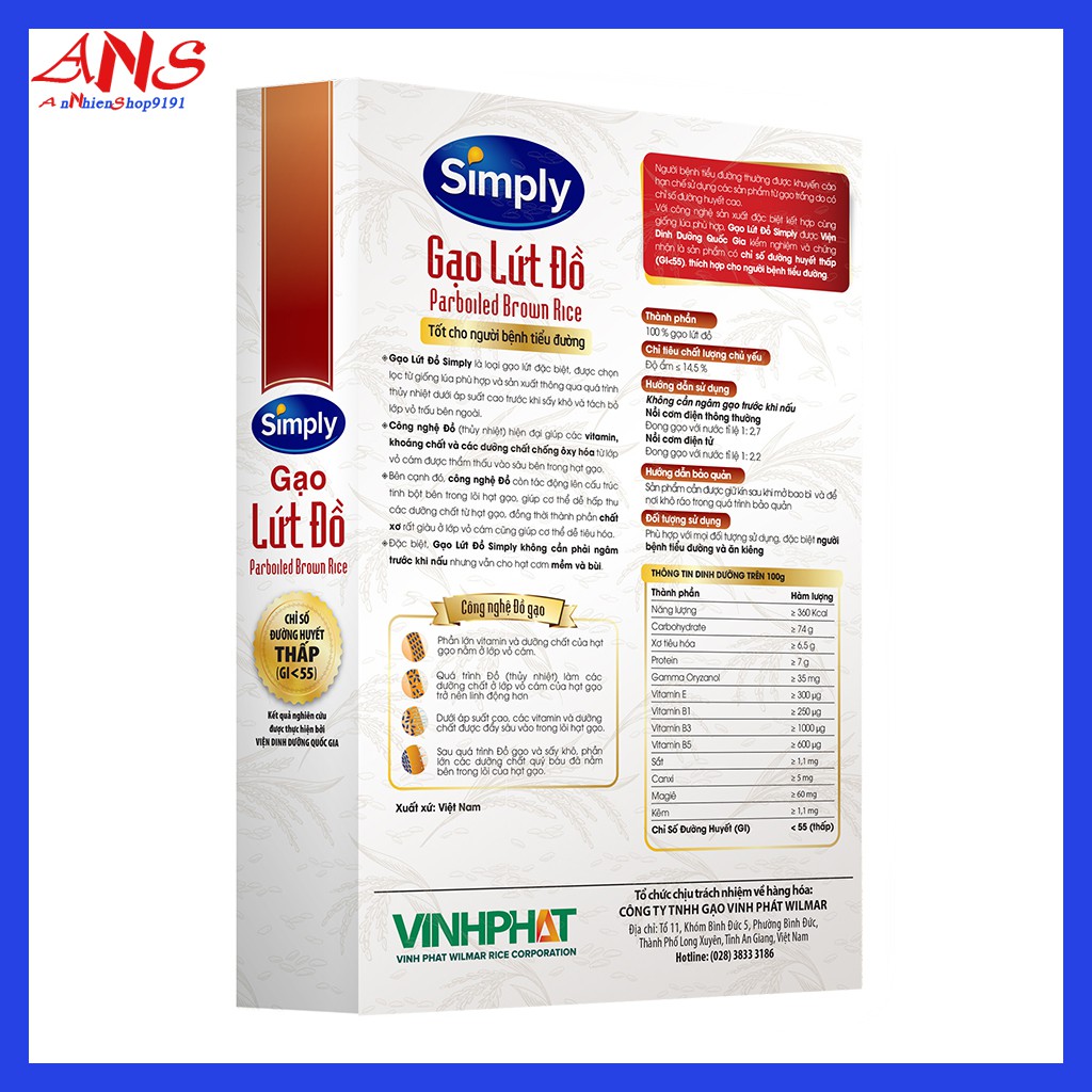 Gạo Lứt Đồ Simply 1kg