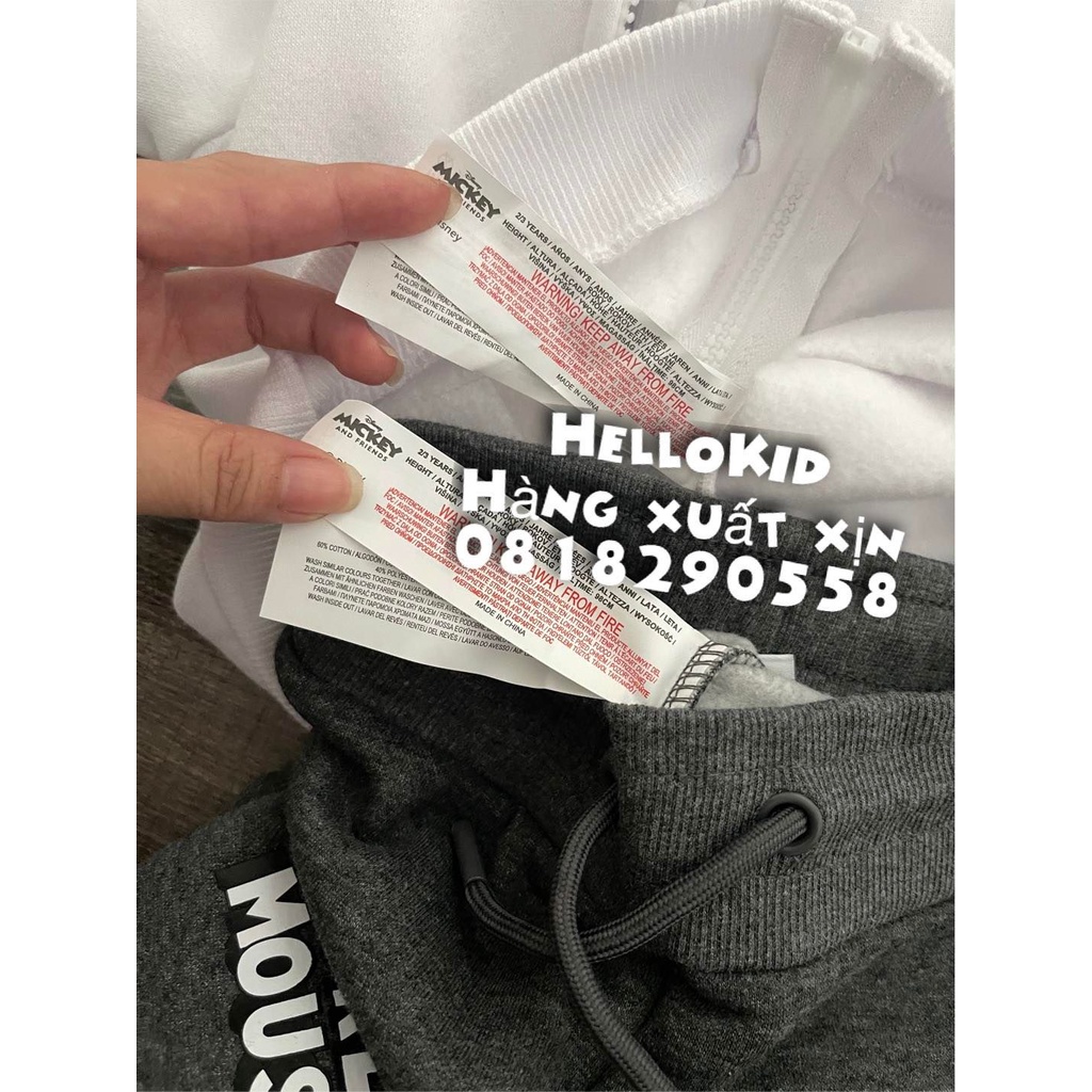 B366 - Bộ khoác nỉ Mickey bé trai và bé gái