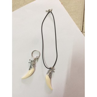 Bộ 1Vòng cổ nam tặng 1 móc khóa nanh sói – dây chuyền nanh Sói