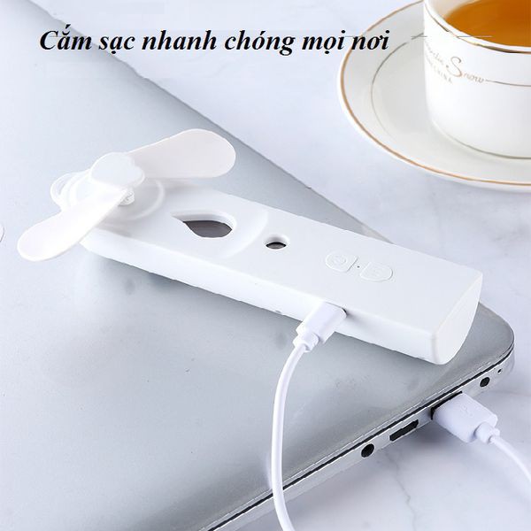 Quạt mini - Video thật - Quạt mini phun sương cầm tay pin sạc tiện lợi nhỏ gọn phù hợp màng theo khi đi làm, du lịch