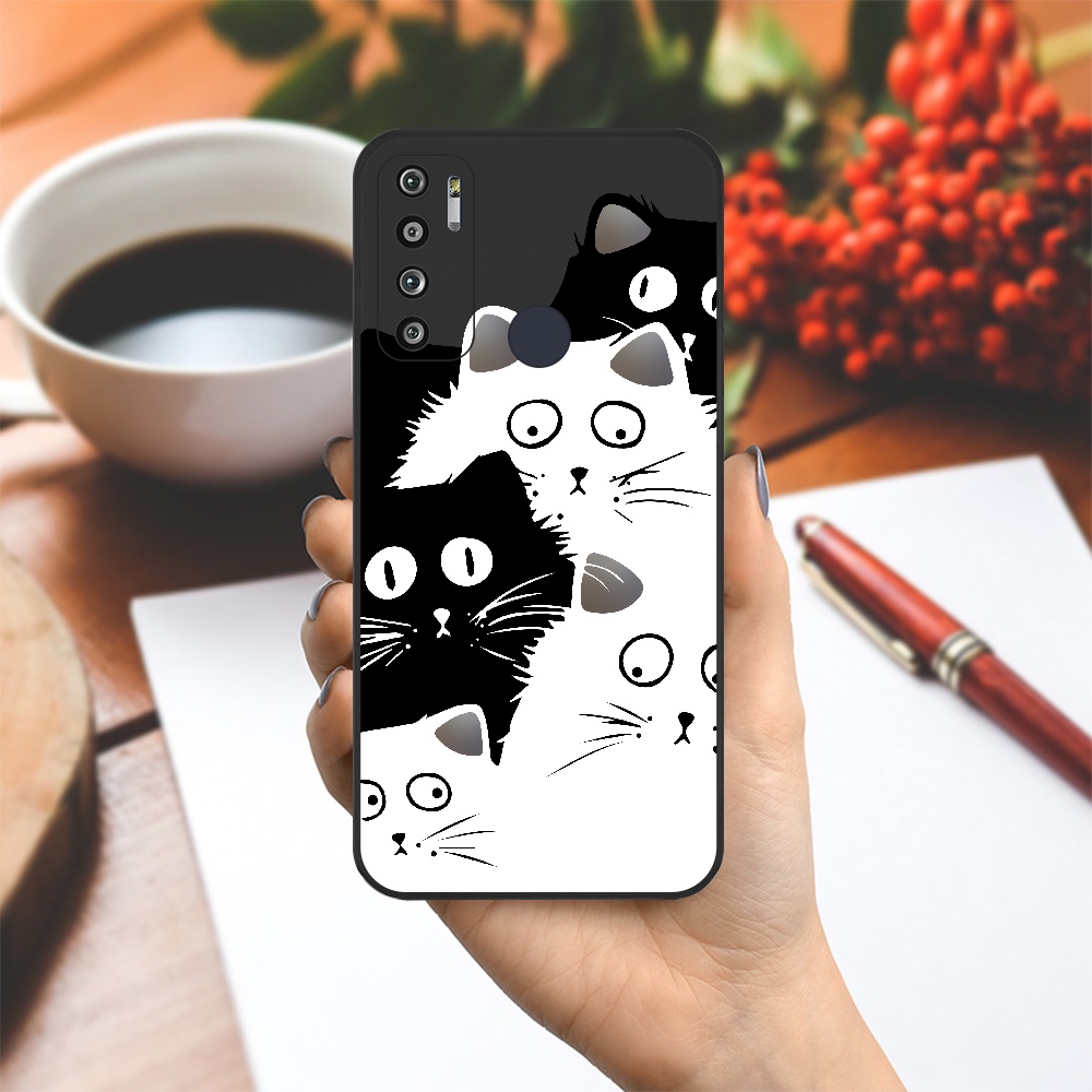 Ốp lưng Vina Case Vsmart Joy 3/Joy 4/Star 3/Aris/....dẻo đen in hình Mèo cặp