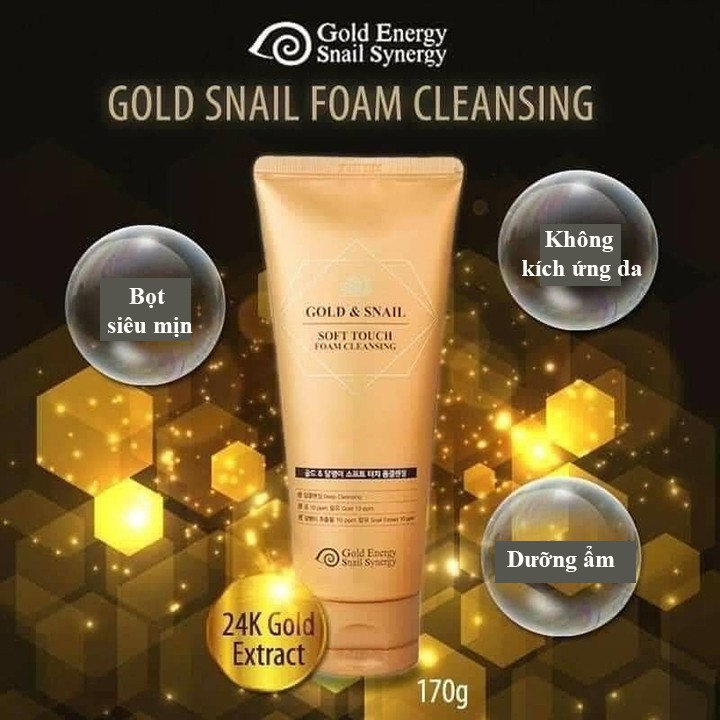 Sữa Rửa Mặt Gold Snail 24k Hàn Quốc 170G Gold Snail Energy