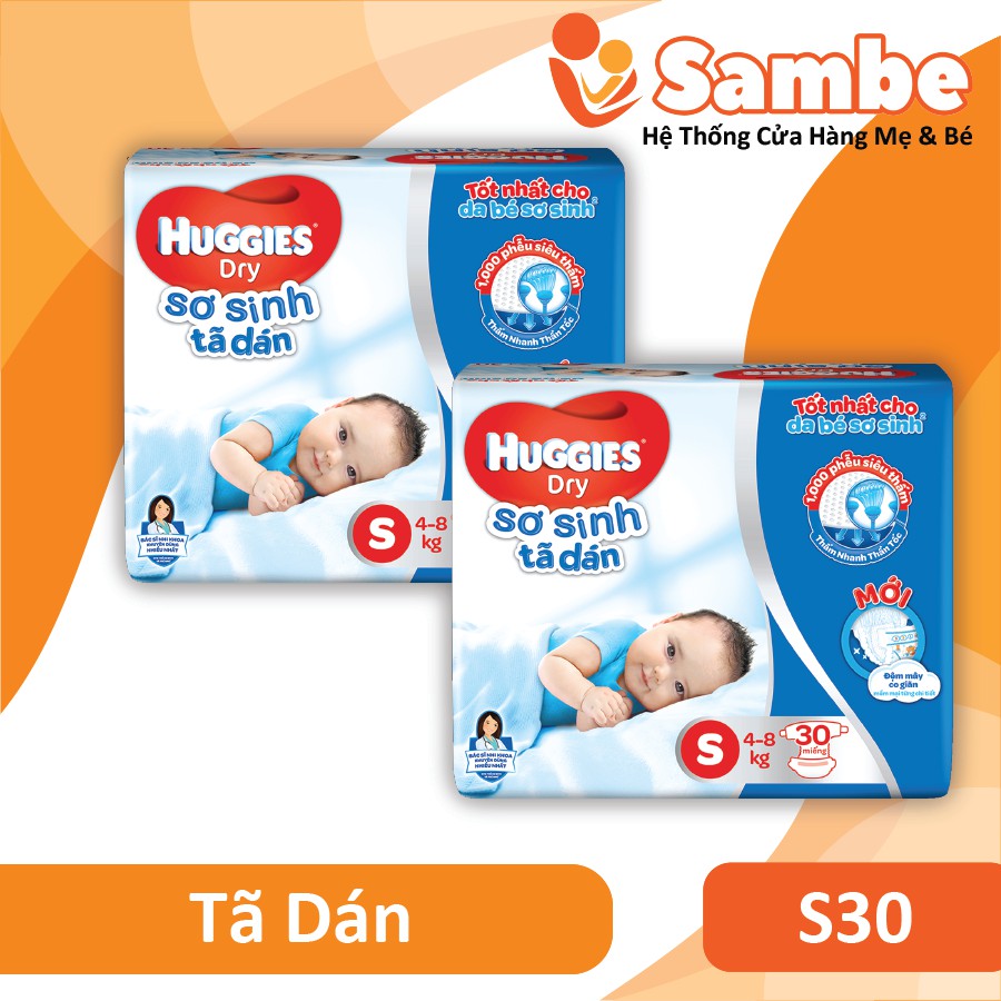 Tã Dán Huggies Size S 30 Miếng - Hàng Chính Hãng