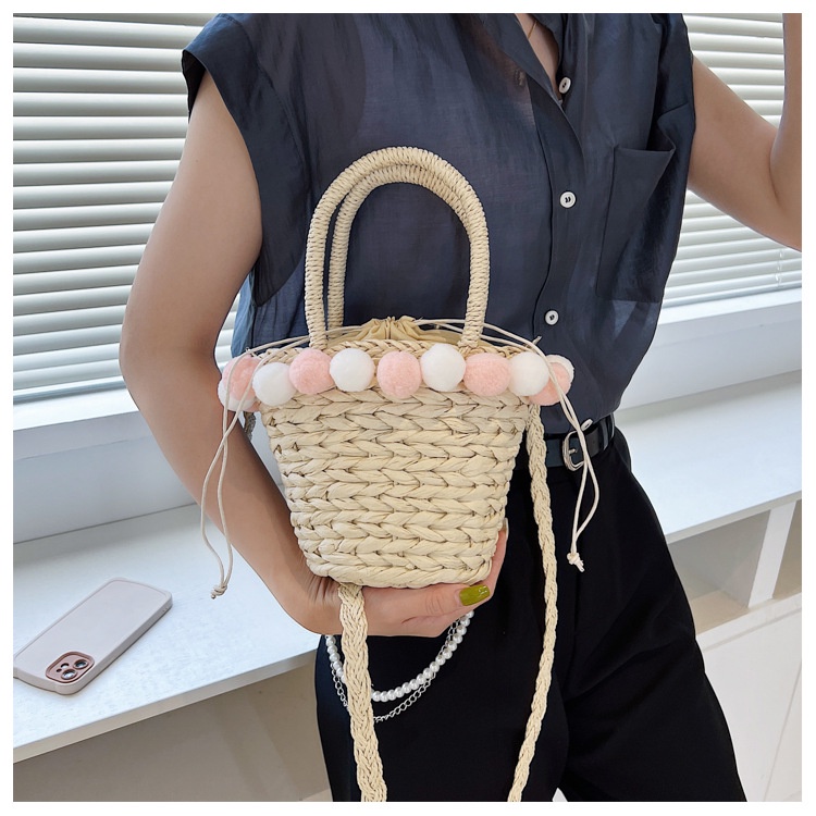 Túi Đeo JASMIN NOIR Chéo Đan Cói Phối Ren Thời Trang Cho Nữ