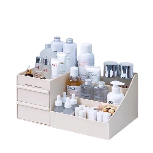 Kệ Đựng Mỹ Phẩm, Kệ Để Đồ Trang Điểm Mini 3 Tầng Đa Năng Nhiều Ô Tiện Ích Có Ngăn Kéo