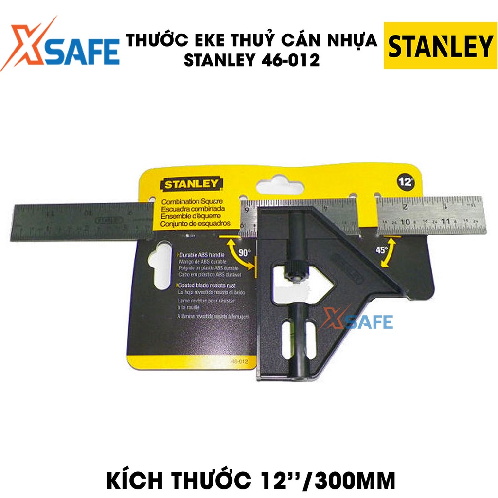 Thước eke thuỷ STANLEY vạch chia rõ ràng Thước ê ke Stanley lưỡi thước phủ lớp Crom, mũi vạch gắn vào tay kéo