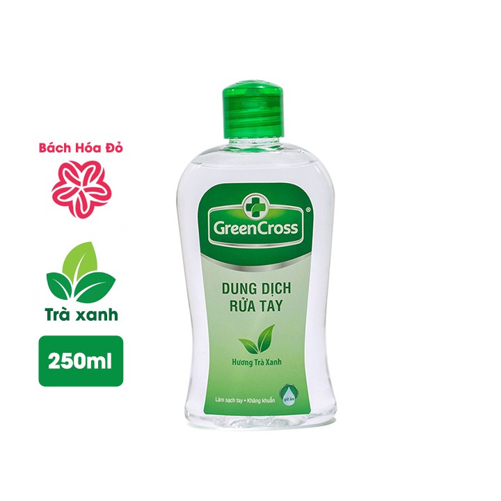 Dung dịch rửa tay khô Green Cross dung tích 250ml/chai-Hương Trà Xanh