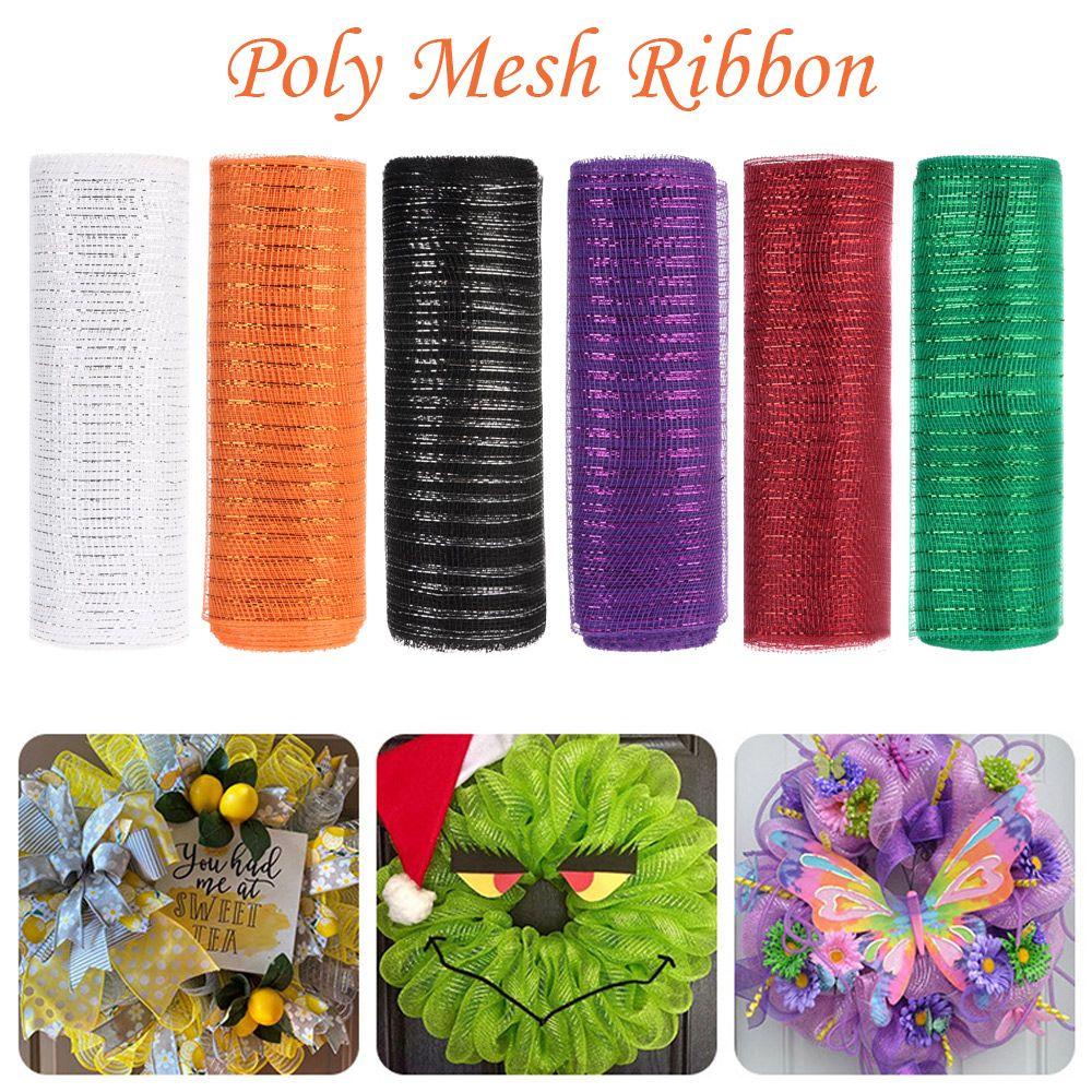 LAKAMIER Cuộn Dây Ruy Băng Lưới Poly Trang Trí Giáng Sinh