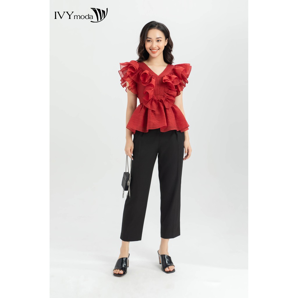 [Mã WABRIVY10 - 10% - ĐH từ 500K] Áo lụa cánh tiên nữ IVY moda MS 16B8498